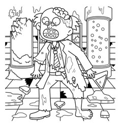 Zombie Scientist Coloring Page For Kids