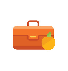 Apple Lunch Box Icon Flat Healthy Meal