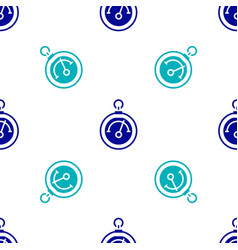 Blue Barometer Icon Isolated Seamless Pattern