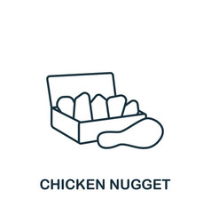 Chicken Nugget Icon Monochrome Simple Line