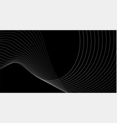 Grey Abstract Curved Wavy Lines On Black