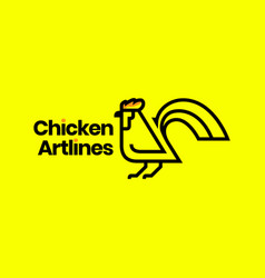 Poultry Chicken Rooster Modern Minimal Line Logo