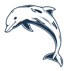 Sea Dolphin Detailed Monochrome Sticker