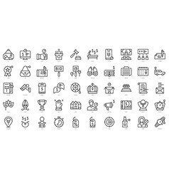 Set Of Thin Line Auction Icons