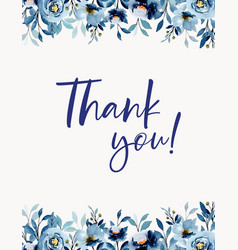 Spring Blue Floral Watercolor Thank You Card