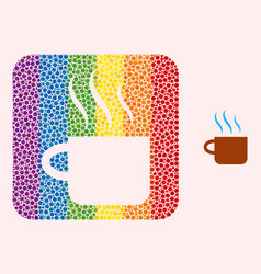 Dot Mosaic Hot Tea Cup Hole Icon For Lgbt