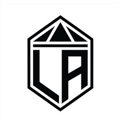 La Letter Logo Monogram Simple Hexagon Shield