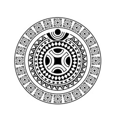 Round Tattoo Ornament With Swastika Maori Style