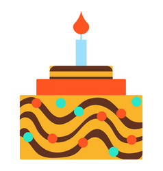 Flat Birthday Cake Graphic