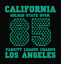 Varsity Los Angeles California State Slogan Print