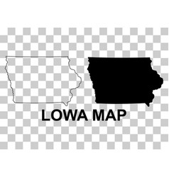 Set Of Iowa Map United States America Flat