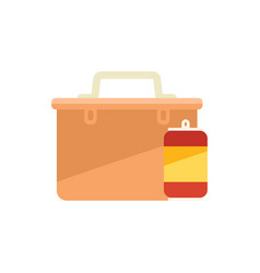 Snack Lunch Box Icon Flat Dinner Food