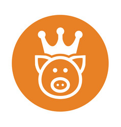 Crown King Pig Swine Icon