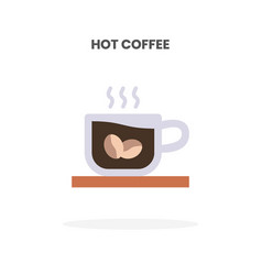 Hot Coffee Icon Flat