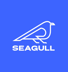 Bird Seagull Sea Ocean Seashore Line Modern