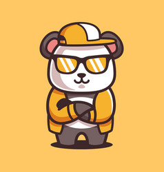 Cartoon Cool Panda Wear Sunglasses