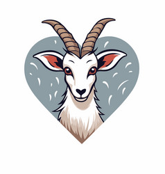 Goat Head In Heart Shape For Your Design