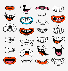 Retro Cartoon Funny Mouths Groovy Vintage 30s 60s