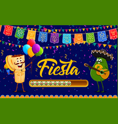 Fiesta Loading Bar With Tex Mex Food Characters