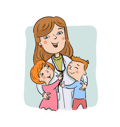 Paediatric Doctor With Children