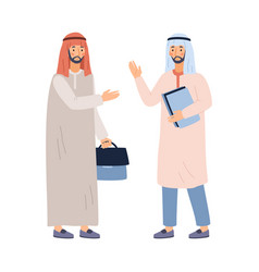 Arabian Muslim Men Business Meeting Scene Flat