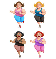 Chubby Women Running Exercise Collection