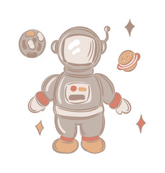 Cute Astronaut Spaceman Cosmonaut In Spacesuit