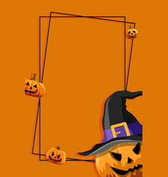 Jack Olantern Frame On Orange Background