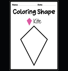 Kite Coloring Page For Preschool Kindergarten