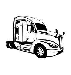 Modern Usa Semi Truck Black Lining Draw