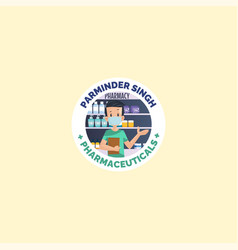 Parminder Singh Pharmaceuticals Mascot Logo