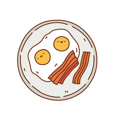 Cute Fried Eggs With Bacon On A Plate