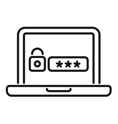 Laptop Security Icon Outline Page Log