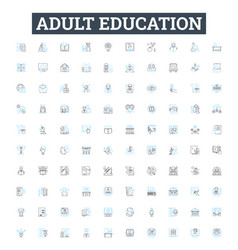 Adult Education Line Icons Set