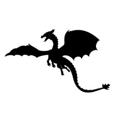 Dragon fantastic silhouette symbol mythology Vector Image