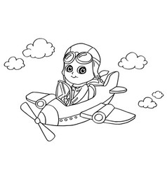 Little boy driving a toy car coloring page vect Vector Image