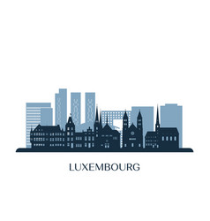 Luxembourg Skyline Monochrome Silhouette