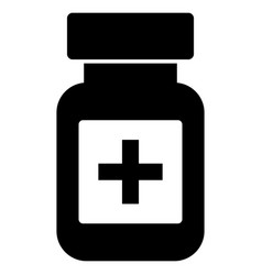 Medicine Bottle Icon Isolated On White