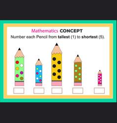 Pre Math Concepts Tall Short Kids Activity Sheet