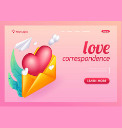 3d Isometric Cartoon Love Correspondence