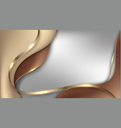 Elegant 3d Template Golden And Brown Wave Shapes