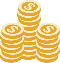 Pile Of Coins In Minimal Style