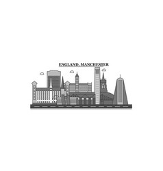 United Kingdom Manchester City Skyline Isolated