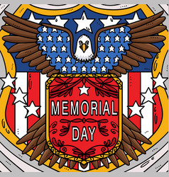 Memorial Day Badge Colored Cartoon