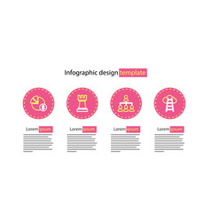 Set Line Hierarchy Organogram Chart Stair