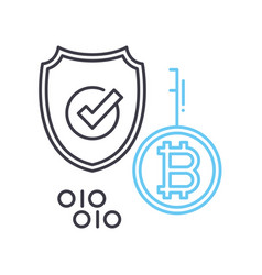 Bitcoin Encryption Line Icon Outline Symbol