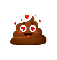 Cartoon Poop Emoji Funny Poo With Love Heart Eyes