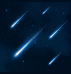 Comet Shower In The Starry Sky Abstract Background