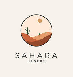 Sahara Desert Line Art Logo Design