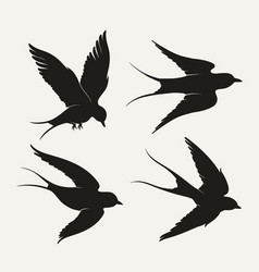 Hand Drawn Animals Silhouette Bird